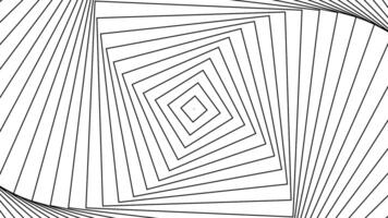 Abstract hypnotic optical illusion of rotating squares, seamless loop. Motion. Spinning rhombuses creating effect of a monochrome vortex. video