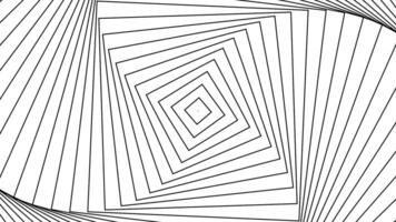 Abstract hypnotic optical illusion of rotating squares, seamless loop. Motion. Spinning rhombuses creating effect of a monochrome vortex. video