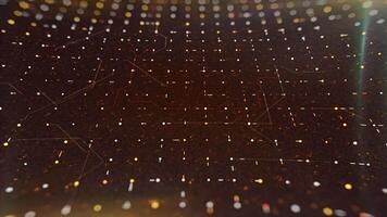 Data moving within computer circuitry, computer processing and organizing data through CPU or GPU. Animation. Abstract high tech technological background, seamless loop. video