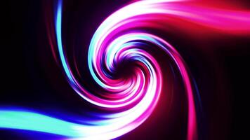Gradient of rainbow colors are cyclically shifting, seamless loop. Motion. Beautiful abstract background with twisting light neon stripes. video
