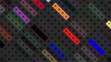 Modern beautiful bar shaped gradient abstract background. Motion. Diagonally moving rectangles divided into square blocks with dots inside, seamless loop. video