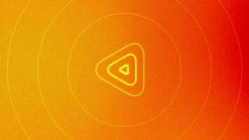 Abstract colorful background with pulsating spreading narrow rings and smaller triangles. Motion. Bright gradient backdrop with moving silhouettes, seamless loop. video