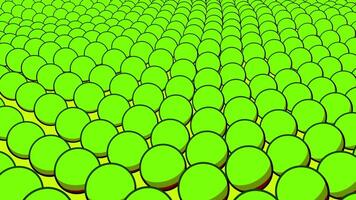 Green abstraction. Design. Circles on a yellow background that expand and narrow in animation. video