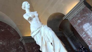 Statue of Aphrodite of Milos or Venus of Milo 26.04.22 Paris France video