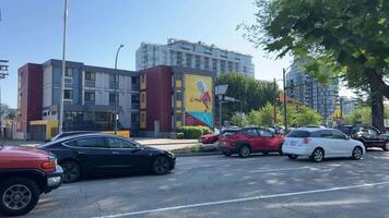 red truck beer beer brewery signboard transportation refrigerator street in vancouver canada 2023 video