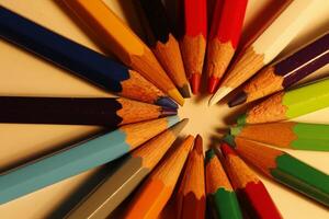 colorful pencils in close up photo