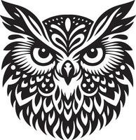 Eagle owl abstract minimal illustration logo or icon, clip art, drawing isolated on white background vector