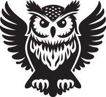 Eagle owl abstract minimal illustration logo or icon, clip art, drawing isolated on white background vector