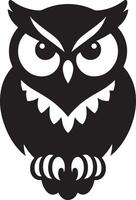 Eagle owl abstract minimal illustration logo or icon, clip art, drawing isolated on white background vector