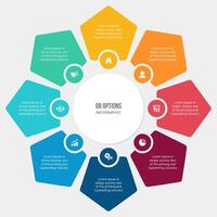 Circle Cycle Infographic Template Design With 8 Steps vector