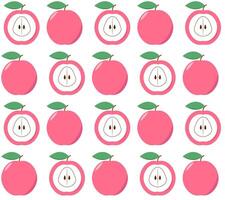 Pink apple seamless pattern flat vector