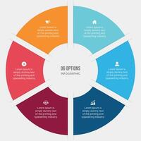 Circle Cycle Infographic Template Design With 6 Steps vector