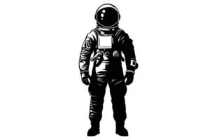 astronauta silueta ilustración, astronauta silueta en trajes espaciales, astronauta silueta. vector
