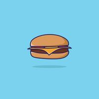 Hand Drawn Simple Burger Doodle Illustration vector
