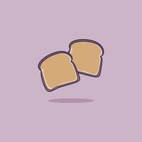 Cute bread characters cartoon isolated on a color background vector