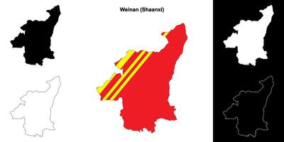 Weinan blanco contorno mapa conjunto vector