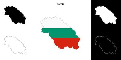 Pernik provincia contorno mapa conjunto vector