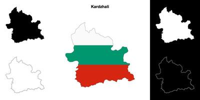 Kardzhali province outline map set vector