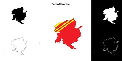 Panjin blank outline map set vector