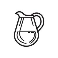 Jug outline water icon black bottle art design. vector