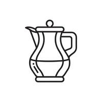 Jug outline water icon black bottle art design. vector