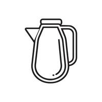 Jug outline water icon black bottle art design. vector