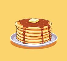 stack of pancakes with butter illustration vector