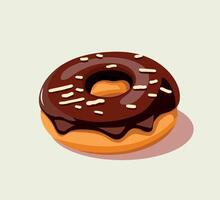 chocolate donut illustration vector