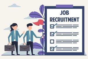 Job Recruitment Process Illustration Flat Design vector