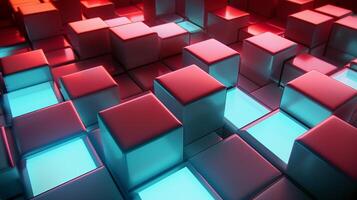 Abstract 3D square block with texture. photo