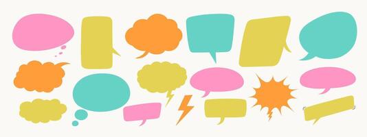 Empty explosion speech bubbles and thinking sign symbols vector