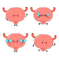 Funny Bladder characters bundle set. hand drawn doodle style cartoon character illustration icon design. Cute Bladder mascot character collection vector