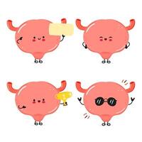 Funny Bladder characters bundle set. hand drawn doodle style cartoon character illustration icon design. Cute Bladder mascot character collection vector