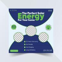 solar energy social media post template vector