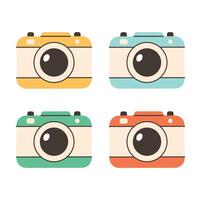 Cute vintage photo cameras vector