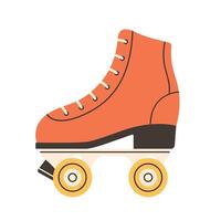 Roller skates in 80s 90s style. Disco style vector