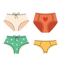 Women panties. Various options for panties vector