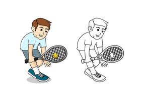 tenis jugador dibujos animados diseño ilustración vector