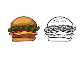 ilustración de diseño de hamburguesa vector