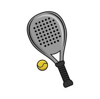 padel raqueta y pelota diseño ilustración vector