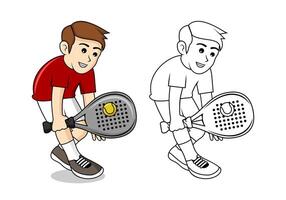 Padel Player Cartoon Design Illustration vector