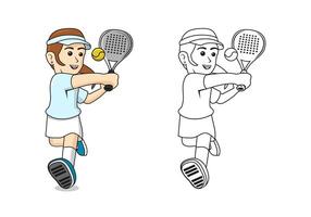 Padel Player Cartoon Design Illustration vector