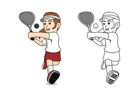 Squash Player Cartoon Design Illustration vector