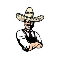 Mexican Chef Character Design Illustration vector