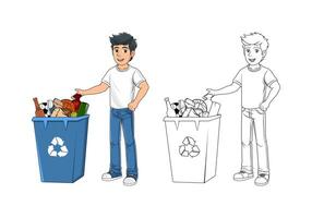 Cartoon Character and Trash Design Illustration vector