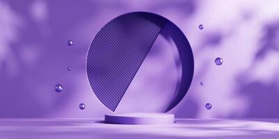 Purple minimal podium for product display background 3d rendering photo