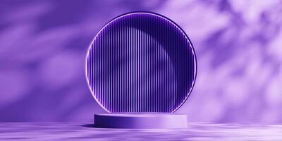 Purple minimal podium for product display background 3d rendering photo