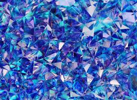 Abstract Blue Diamond Texture Crystal Close-Up Background, 3D rendering photo