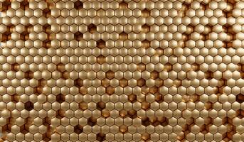 Abstract Golden hexagon array background 3d rendering photo