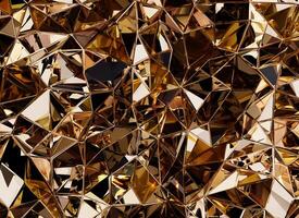 Luxury Abstract Realistic Gold Crystal Texture Reflection Close Up Background 3D rendering photo